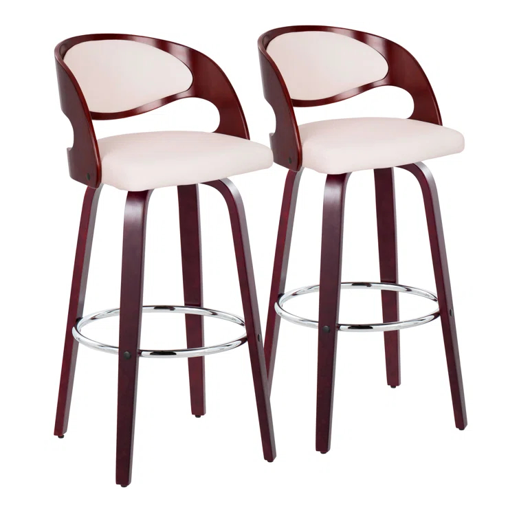George Oliver Lakyia Swivel Upholstered Counter Stool (Set of 2)