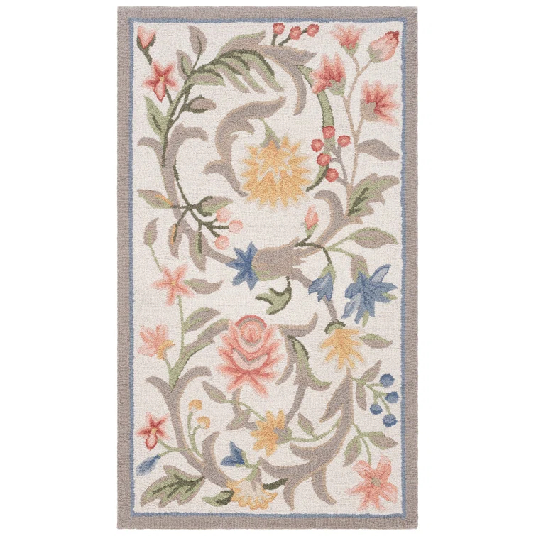 Safavieh Hand Hooked Wool Floral Rug | Wayfair