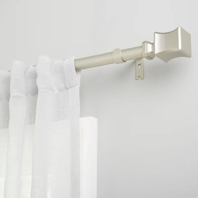 Amalgamated Textiles Exclusive Home Loran 1" Window Curtain Rod and Finial Set, Adjustable