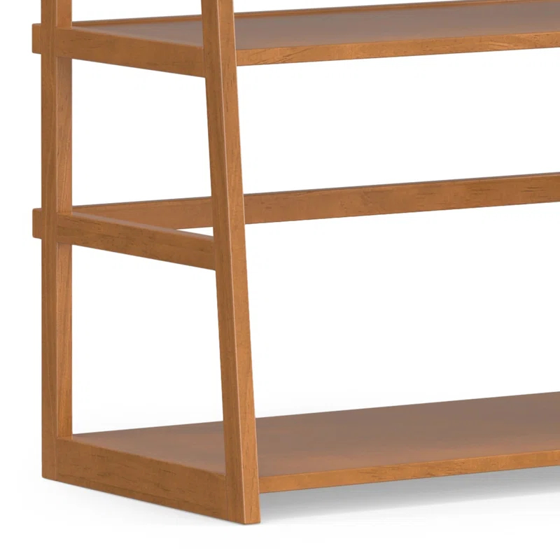 Simpli Home Acadian 30"W Solid Wood 5 Shelf Ladder Bookcase with Open Shelves
