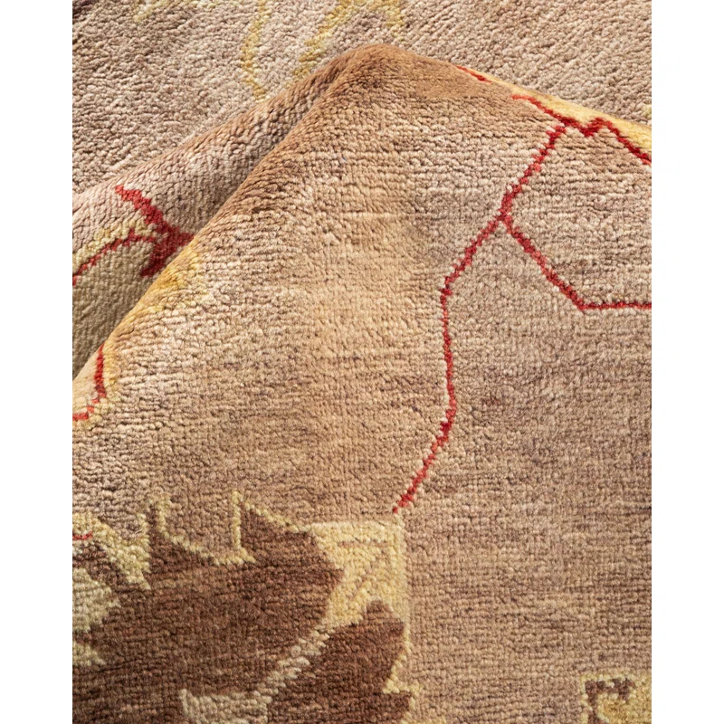 Isabelline Sarria One-of-a-Kind 9' 4" X 12' 2" 2000s Wool Area Rug in Beige