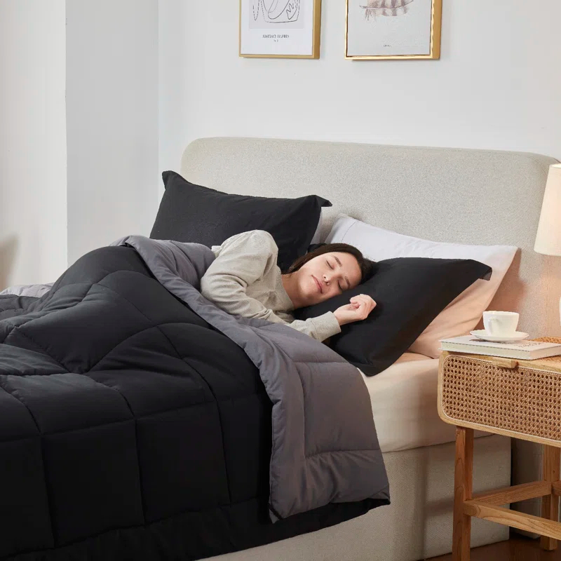 Nestl All Season Solid Lightweight Down Alternative Reversible Comforter