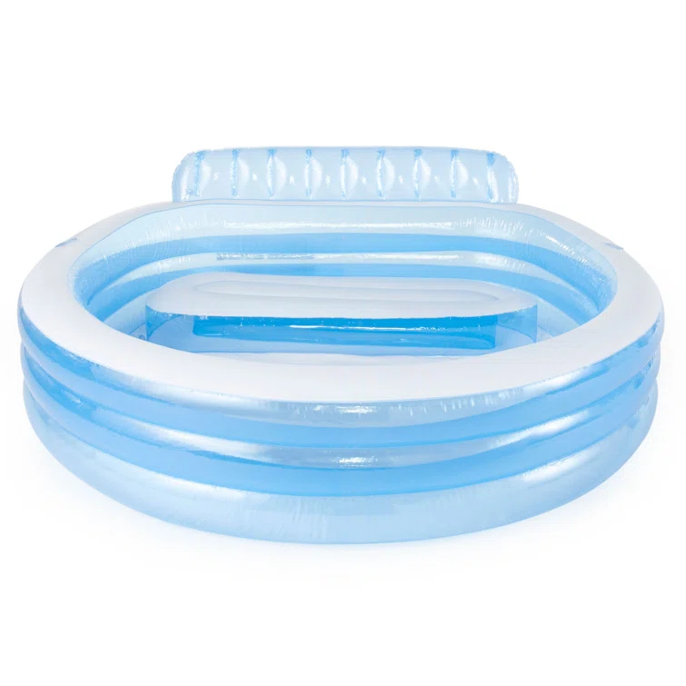 Intex Intex Swim Center Round Inflatable Above Ground Family Lounge Outdoor Pool, Blue