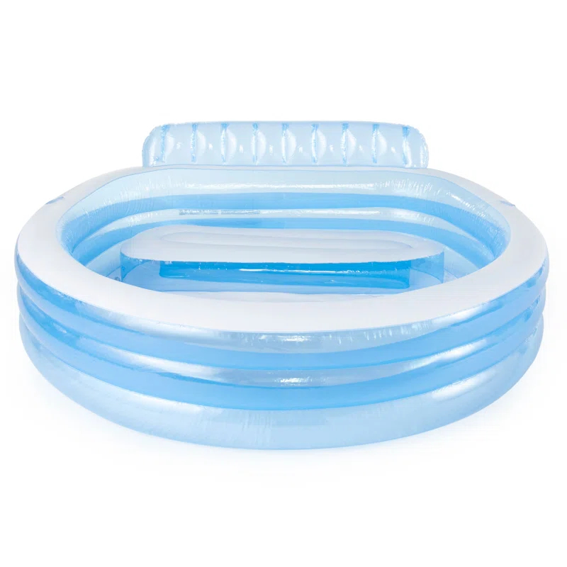 Intex Intex Swim Center Round Inflatable Above Ground Family Lounge Outdoor Pool, Blue