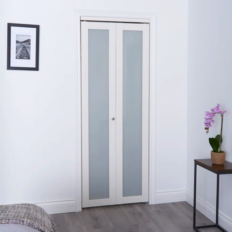 Renin Baldarassario Solid + Manufactured Wood Glass Low-Gloss Bi-Fold Door