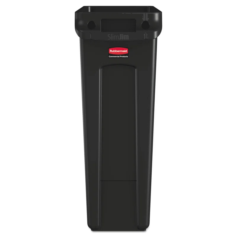 Rubbermaid Commercial Products Rubbermaid® Commercial Slim Jim® With Venting Chan Plastic Open Kitchen Trash Can - 23 Gallons