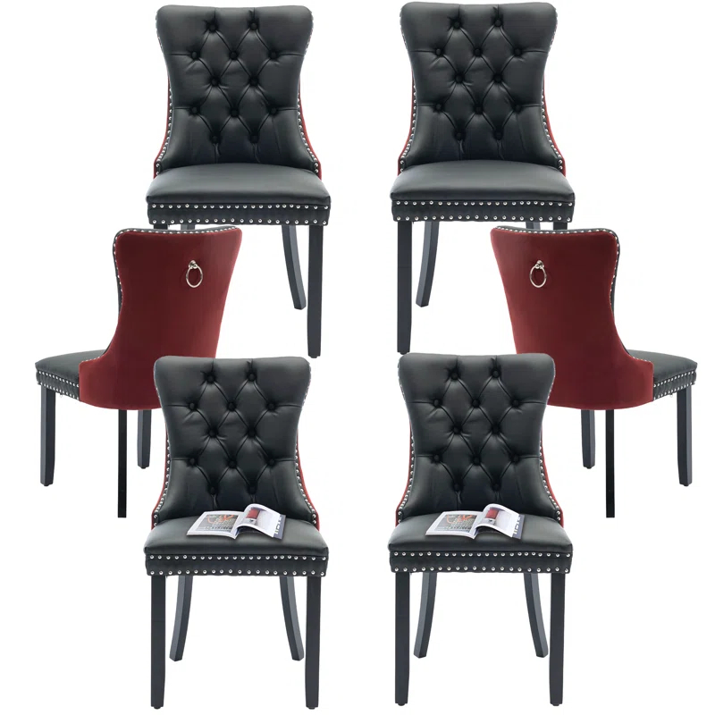Rosdorf Park High-end Tufted Velvet Upholstered Nailhead Dining Chair