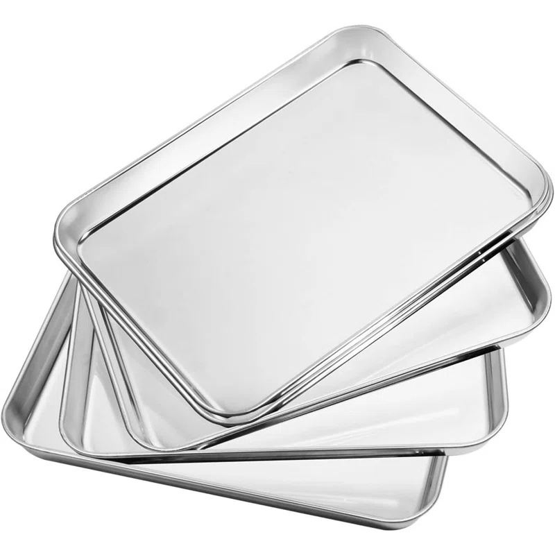 Anadea Baking Sheets Set Of 5, Stainless Steel Baking Pan Tray Cookie Sheet, Size 10 X 8 X 1 Inch, Non Toxic & Healthy, Rust Free & Easy Clean | Wayfair