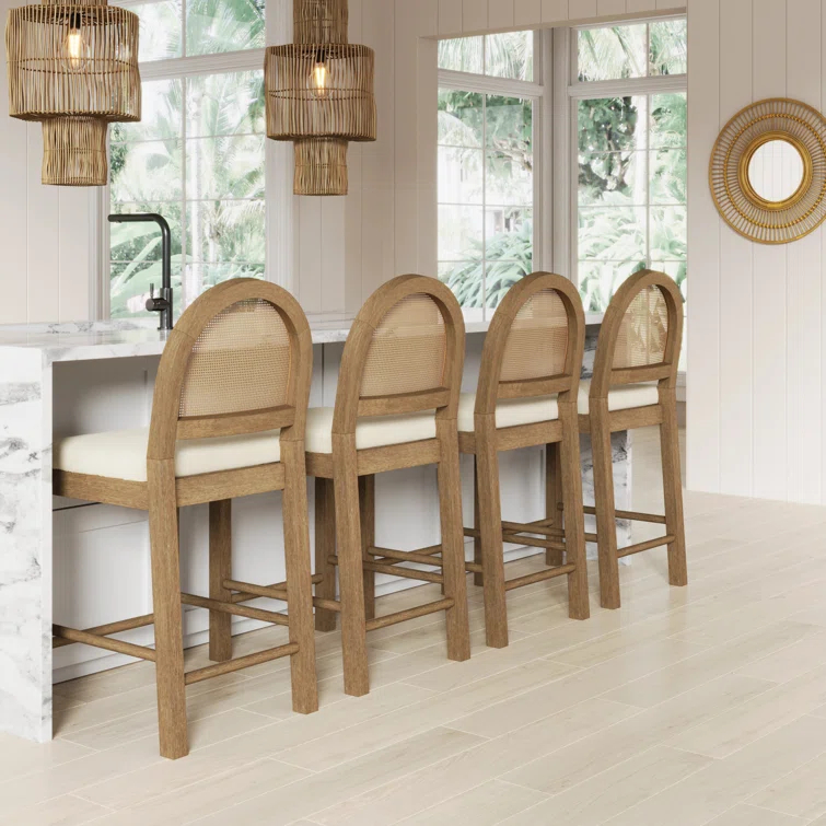 Nathan James Bailey Upholstered Counter Stool with Solid Wood Frame