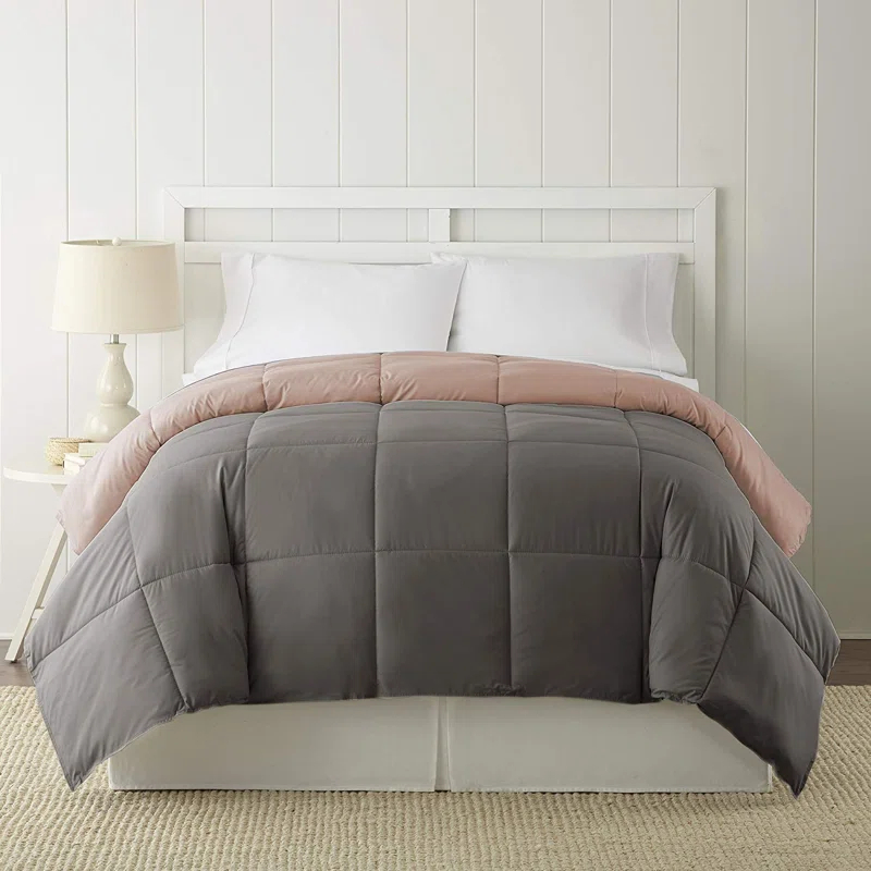 Modern Threads Sanctuary by PCT Down Alternative Microfiber Quilted Reversible Comforter & Duvet Insert - Soft, Comfortable Alternative to Goose Down - Bedding for All Seasons