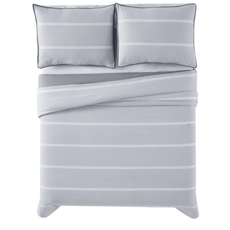 Brooklyn Loom Niari Yarn Dye Stripe Cotton Box Stitch Striped Comforter Set