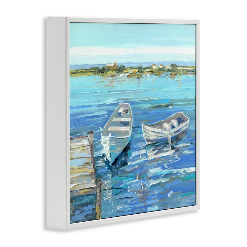 Stupell Industries " Serene Rowboats Ocean Dock " by Sally Swatland Painting Print