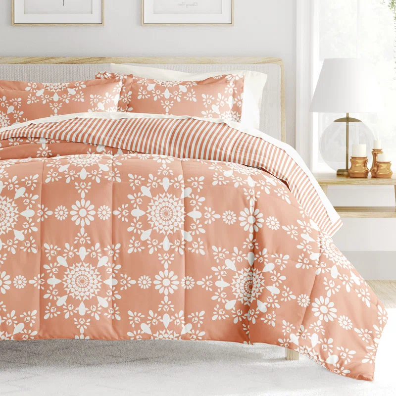 7-Piece Bedding Bundle - Pattern Comforter and Sheet Set