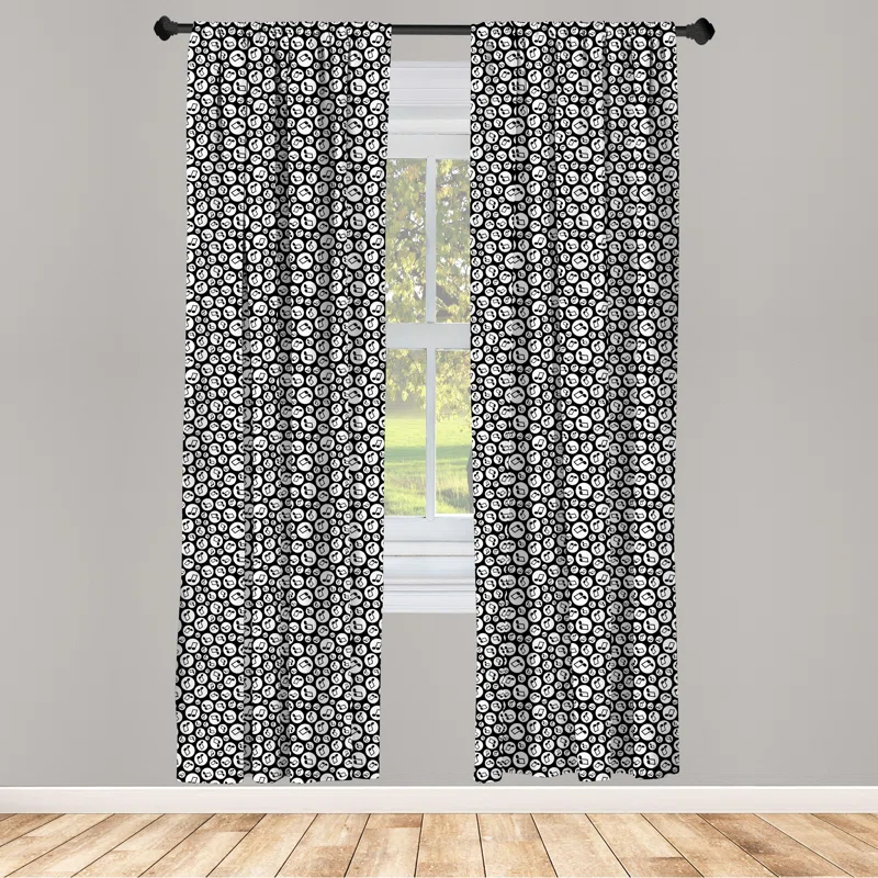 Ambesonne Semi-Sheer Rod Pocket Sliding Panel (Set of 2)