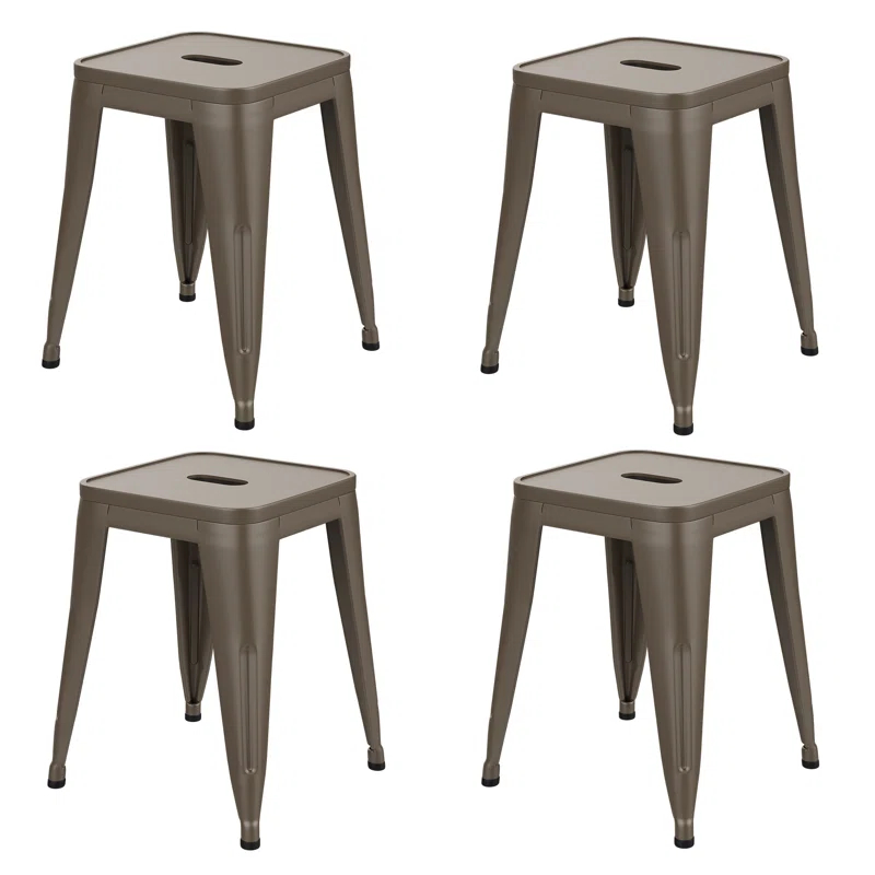 Williston Forge Apolito Counter Stool with Metal Frame (Set of 4)