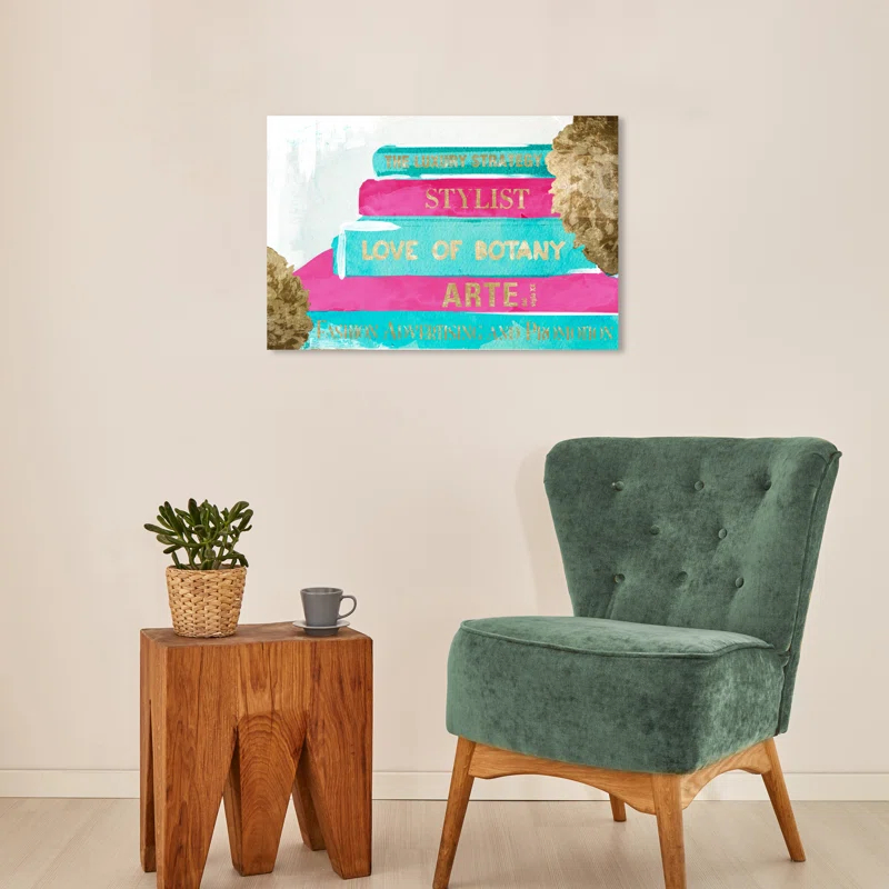 Wynwood Studio Wynwood Studio Fashion and Glam Contemporary Canvas Art - Book Stack Quote Wall Art for Home Decor