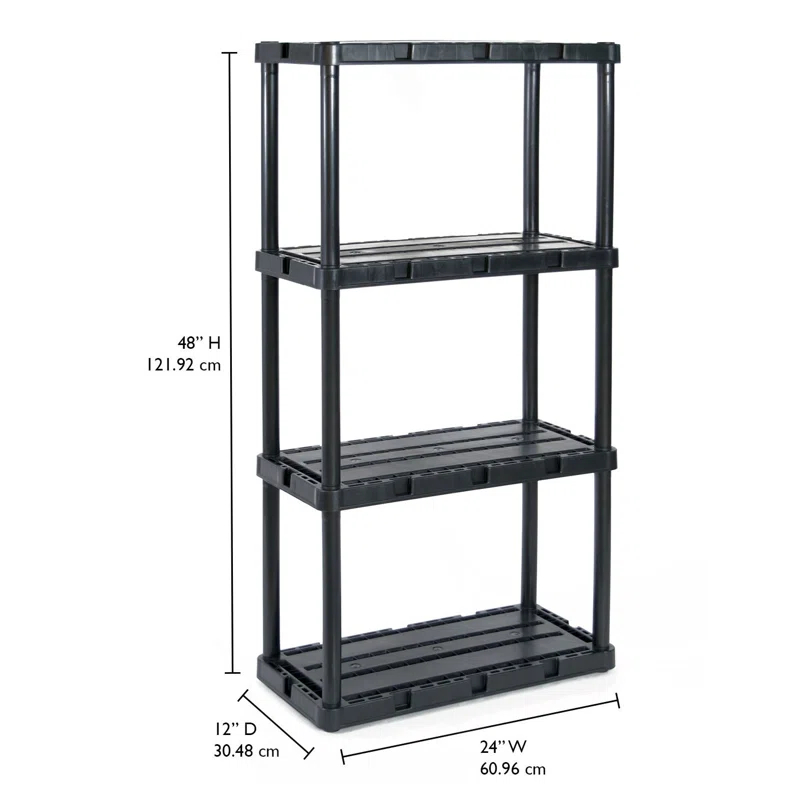 Gracious Living Gracious Living Knect A Shelf Light Fixed Storage 4 Shelf Shelving Unit (4 Pack) (Set of 4)