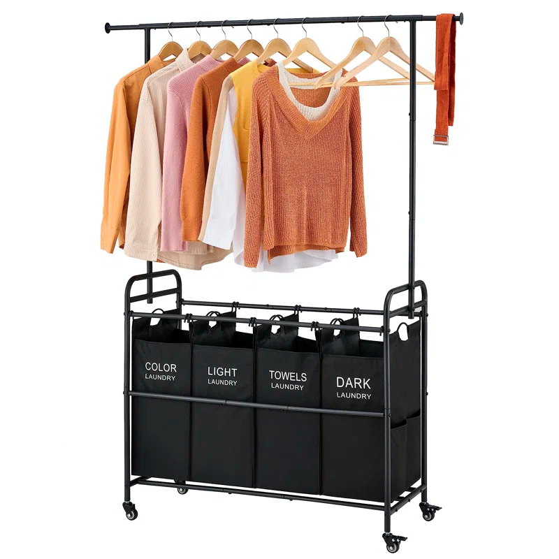 Metal Laundry Cart with Wheels