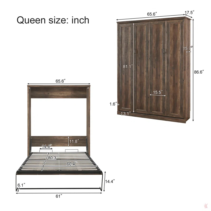 GROUPES Half Self-Close And Open Murphy Bed Cabinet Space-Saving Bed  Perfect For Guest Room, For Bed Room, Guest Room, Home Office