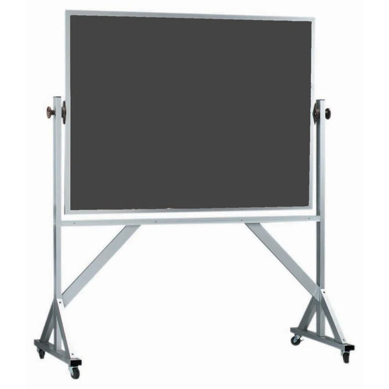 AARCO Freestanding Porcelain Reversible Medium - 4' - 6' Chalkboard