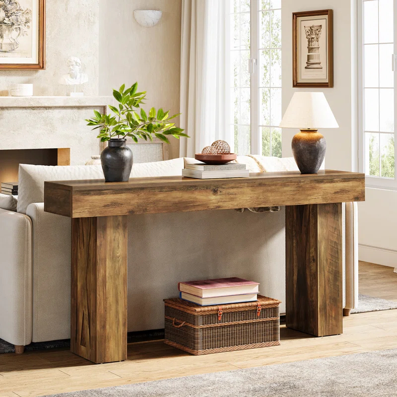 Millwood Pines 63 Inch Long Console Table Farmhouse Sofa Table
