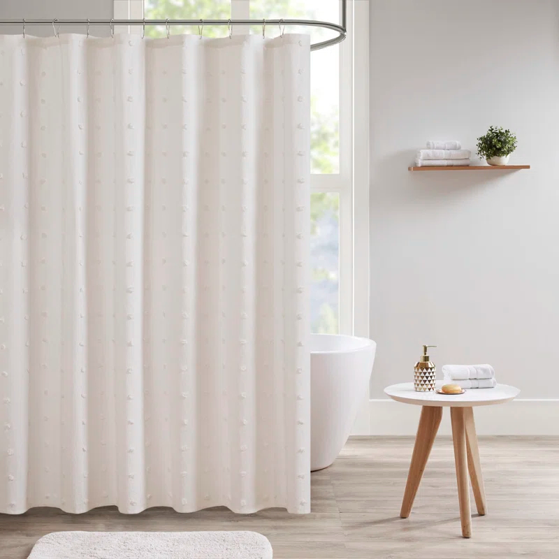 Intelligent Design Brooklyn Cotton Pom Pom Single Shower Curtain