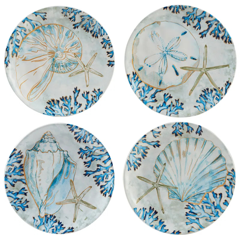 Certified International Certified International Playa Shells Set Of 4 Salad Plate
