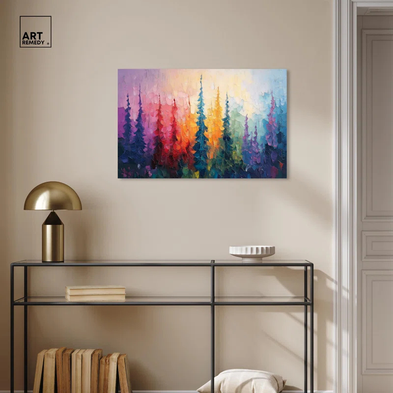 Art Remedy Branching Color Fusion Canvas Colorful Floral Art by Art Remedy