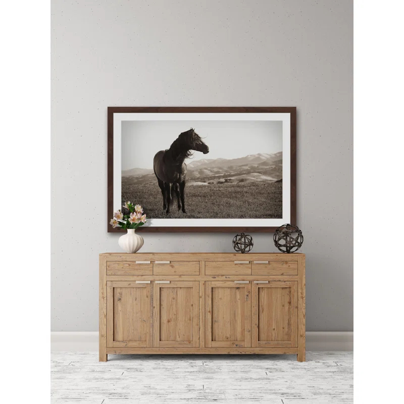 Marmont Hill "Horse in Wind" Framed Print