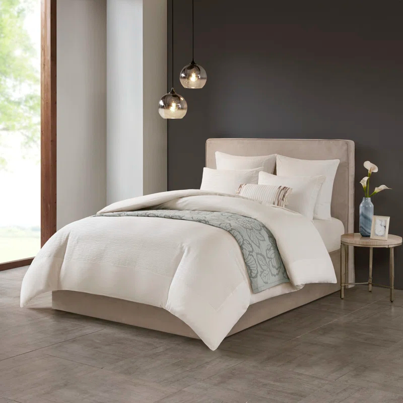N Natori N Natori Hanae Cotton Blend Yarn Dyed Comforter Set