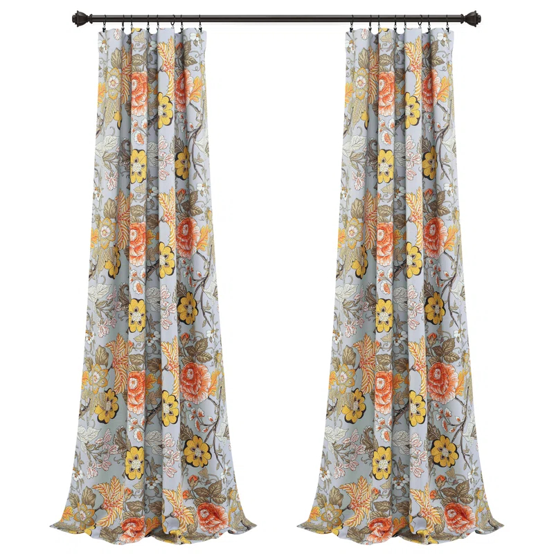 Lush Decor Floral Room Darkening Thermal Curtain Panels (Set of 2)