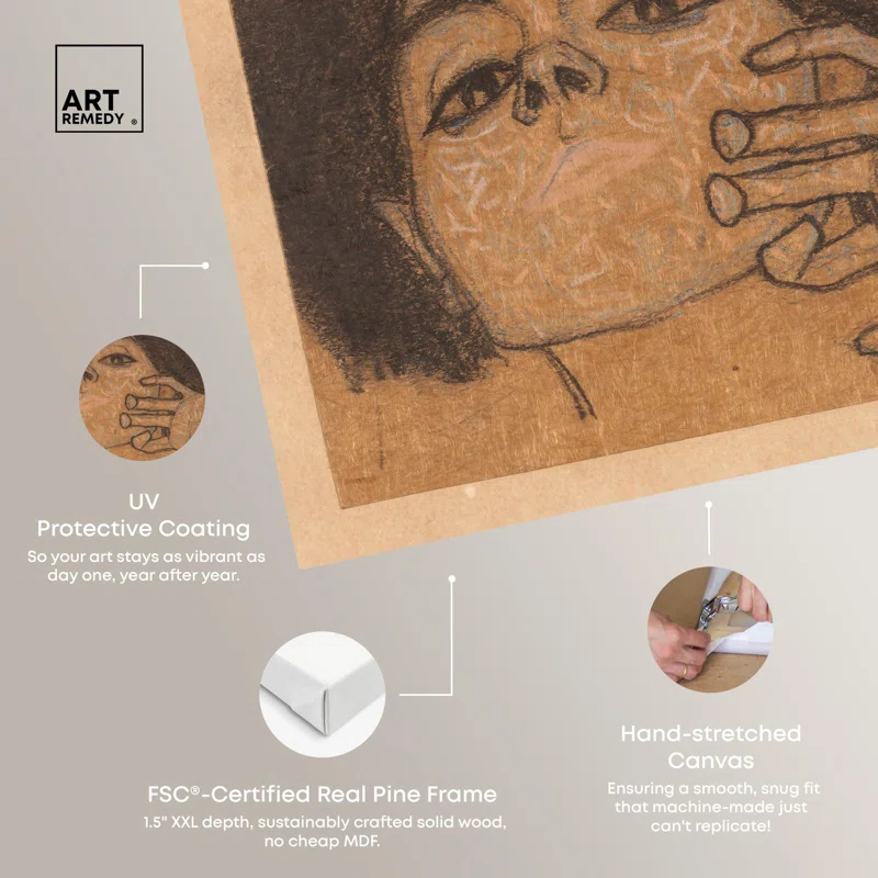 Art Remedy Head of a Woman 1908 Canvas Vintage Art by Art Remedy