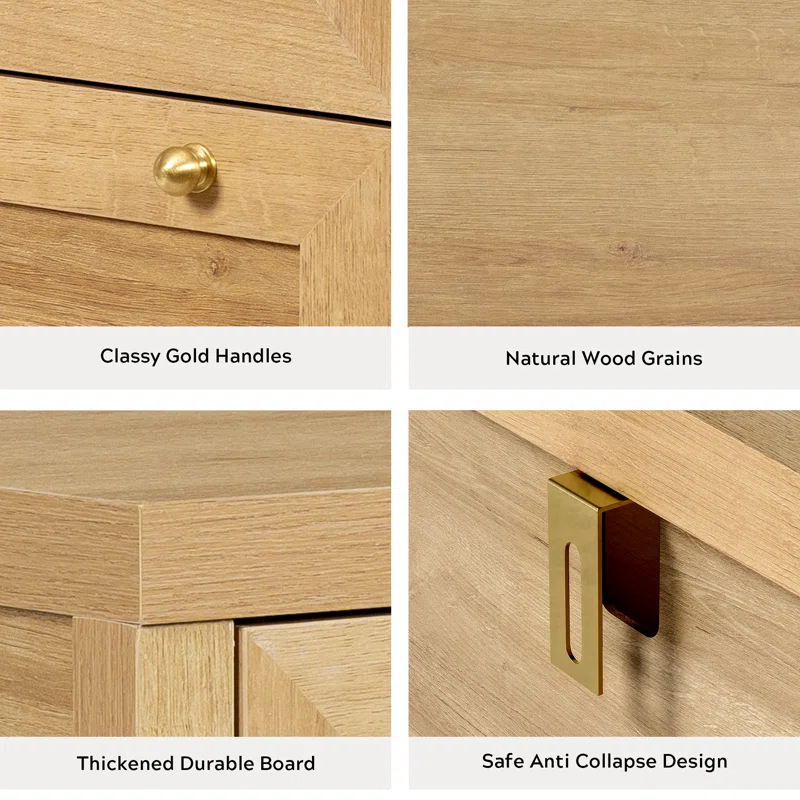 Bay Isle Home™ 3 Drawer Dresser,Wide Chest Of Drawers (Set of 2)