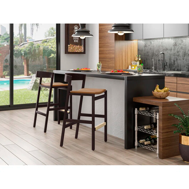 Corrigan Studio® Goodloe Upholstered Solid Wood Bar & Counter Stool