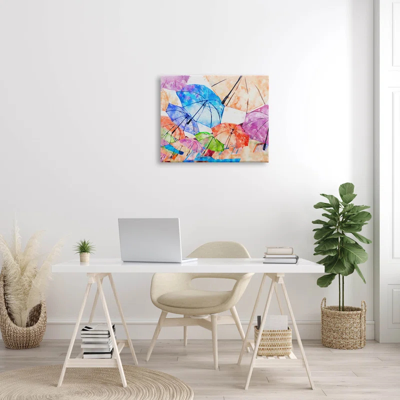 Stupell Industries " Modern Bold Umbrellas Arrangement " by Ziwei Li Painting Print