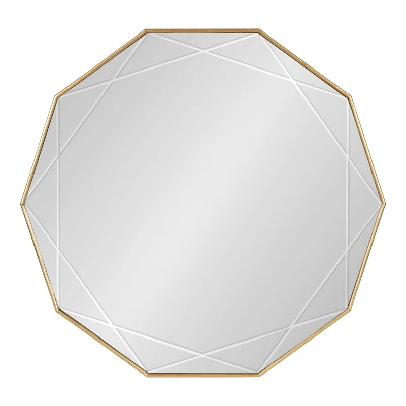 Kate and Laurel Deka Etched Starburst Accent Framed Wall Mirror