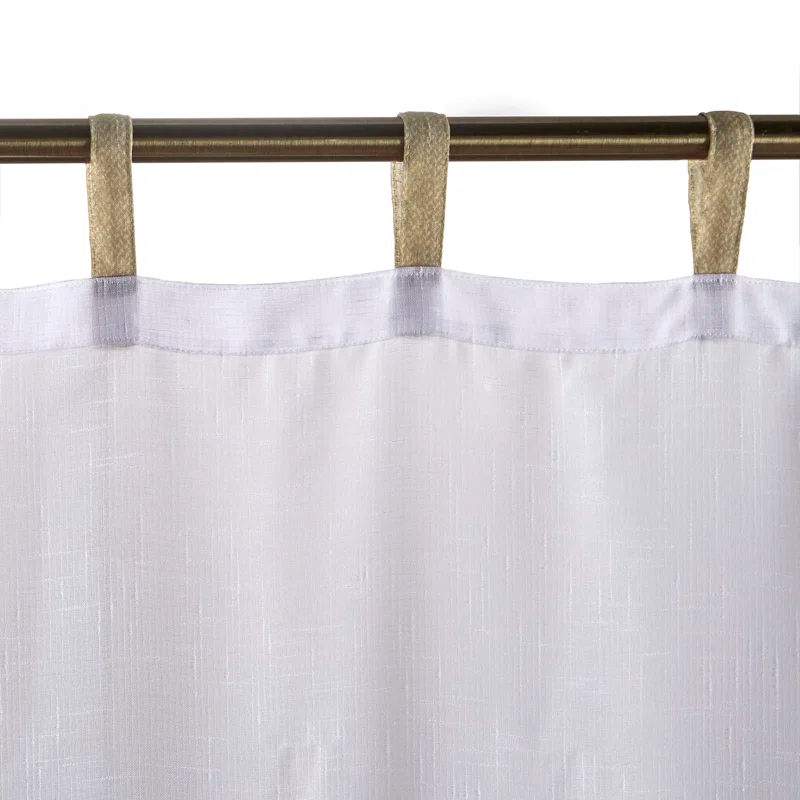 Gracie Oaks Janig Solid Sheer Tab Top Single Indoor/Outdoor Curtain Panel