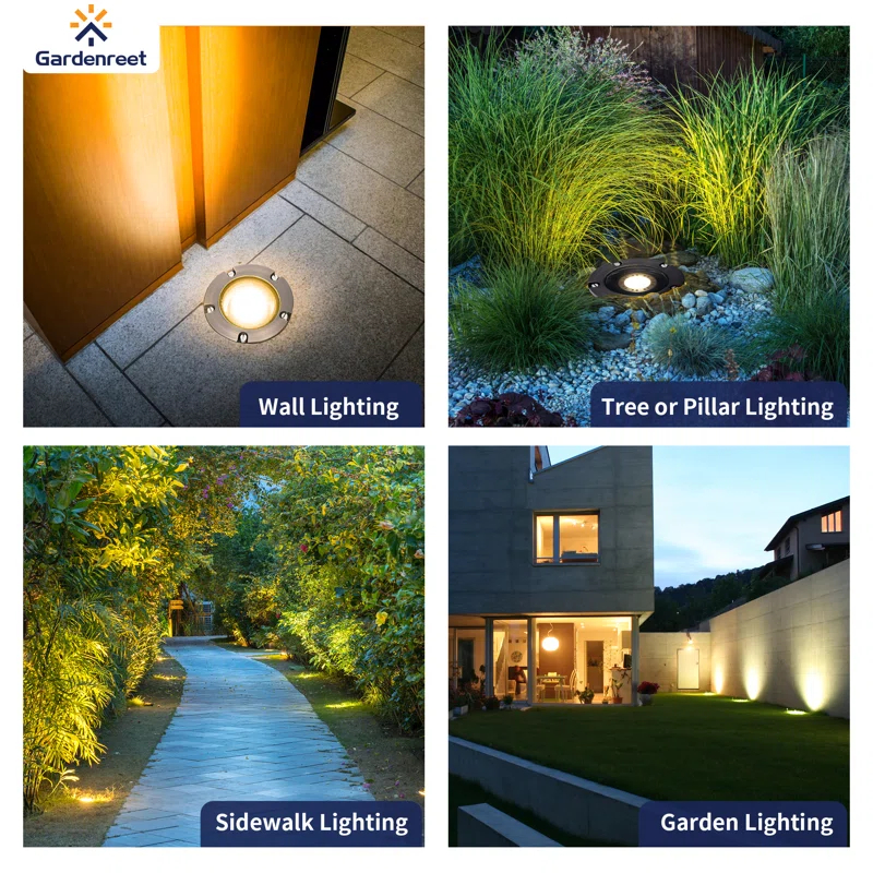 Gardenreet White Low Voltage Integrated LED Solid Brass Well Light Kit
