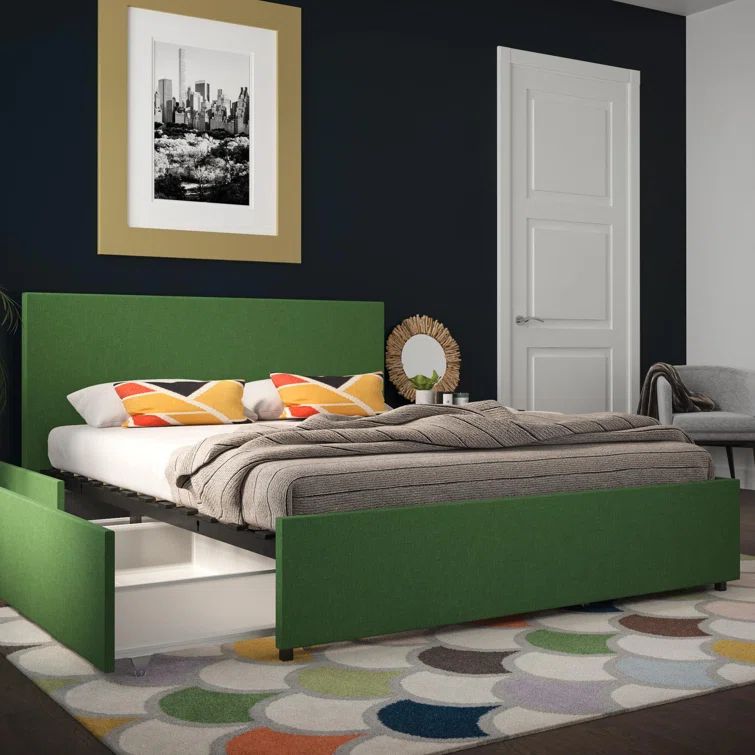 Novogratz Kelly Upholstered Unfinished Platform Storage Bed