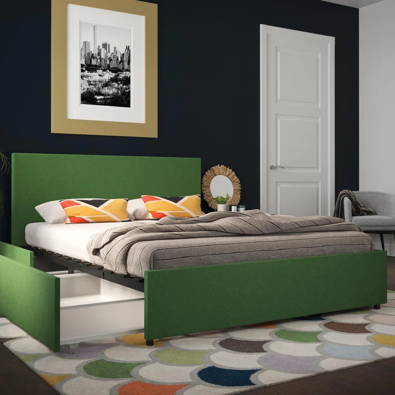 Novogratz Kelly Upholstered Unfinished Platform Storage Bed