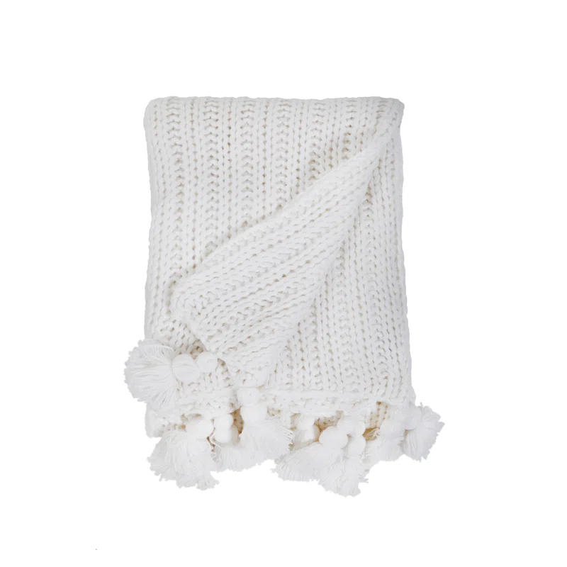 Anacapa Oversized Throw by Pom Pom at Home - Light Gray