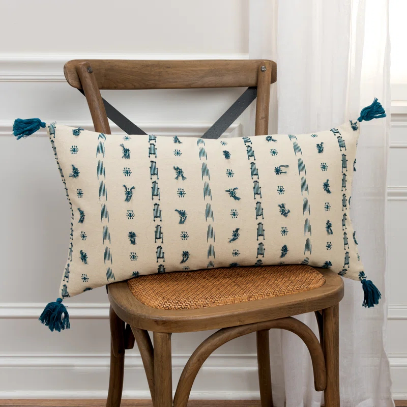 Rizzy Home Tassels Cotton Throw Pillow