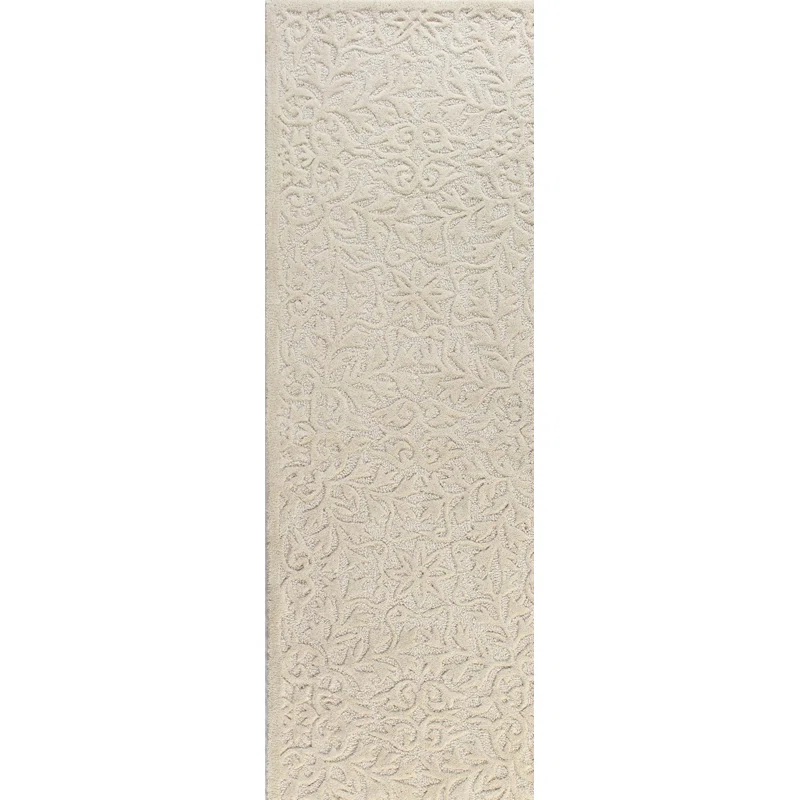 Darya Home Houston Collection Transitional Floral Area Rug Ivory