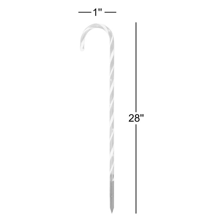 Northlight Seasonal Set of 5 Red Lighted Candy Cane Christmas Lawn Stakes 28"