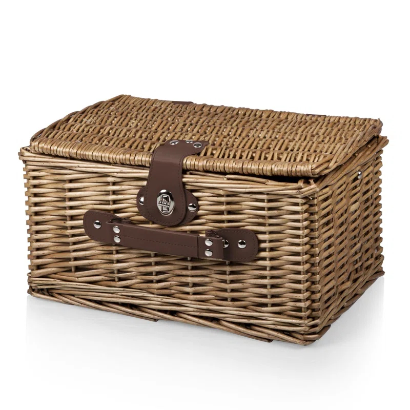 Picnic Time Catalina Wicker Picnic Basket with Picnic