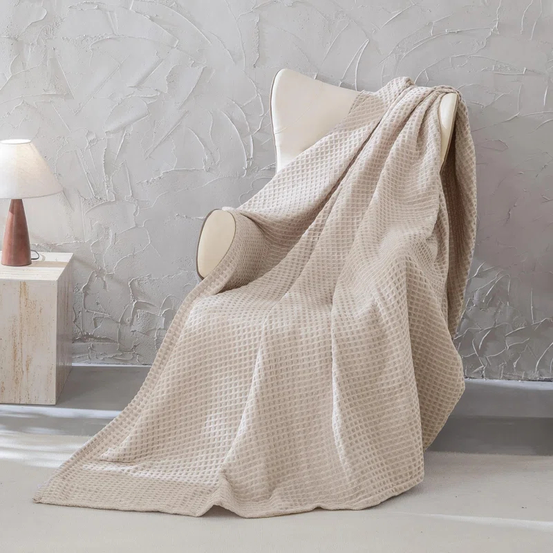 MeadowPark Fluffy Waffle Weave Polyester Chenille Bed Blanket