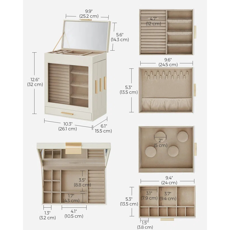 Latitude Run® 5 Layer Jewelry Box with Glass Window