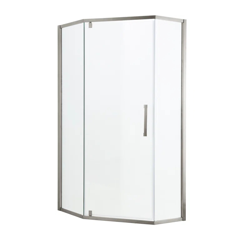 Audiohome Shower Door 34-1/8" X 72" Semi-Frameless Neo-Angle Hinged Shower Enclosure AHYTD-W124366340