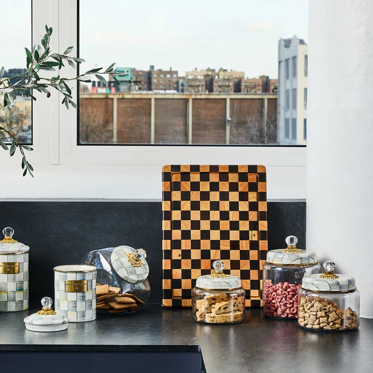 MacKenzie-Childs Sterling Check® Kitchen Canister