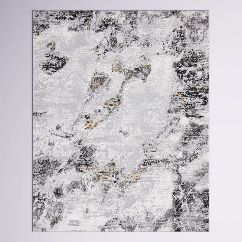 Willa Arlo™ Interiors Battaglia Gray/Gold/Black Area Rug